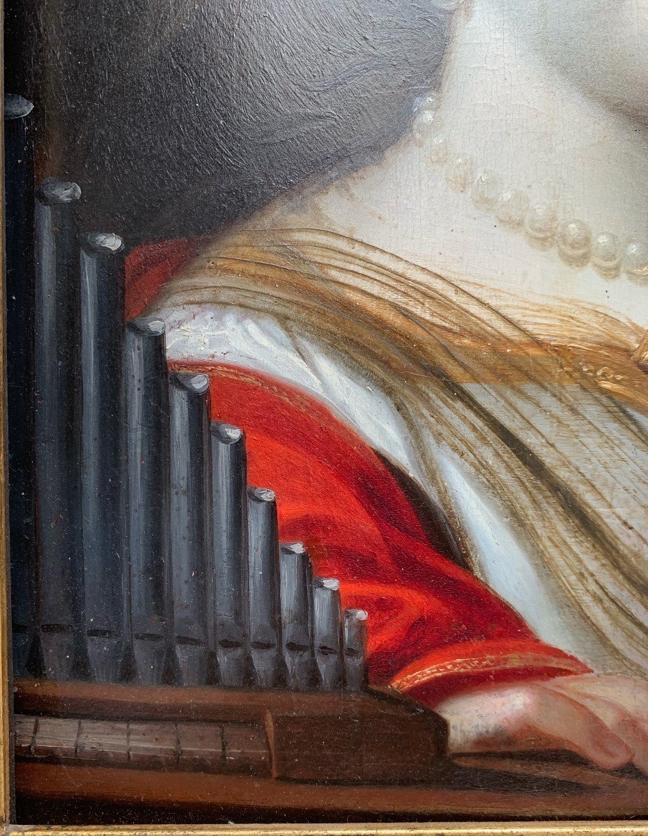 Jean Ducayer, Active Between 1605-1630, Portrait Of A Lady Of Quality As Saint Cecilia.-photo-1