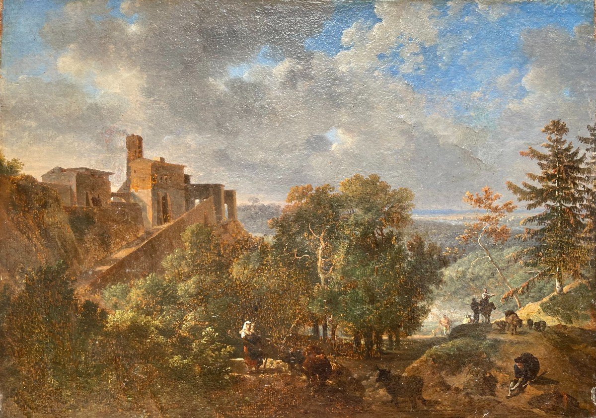 Nicolas-antoine Taunay (1755-1830), View Of An Italian Village.-photo-2