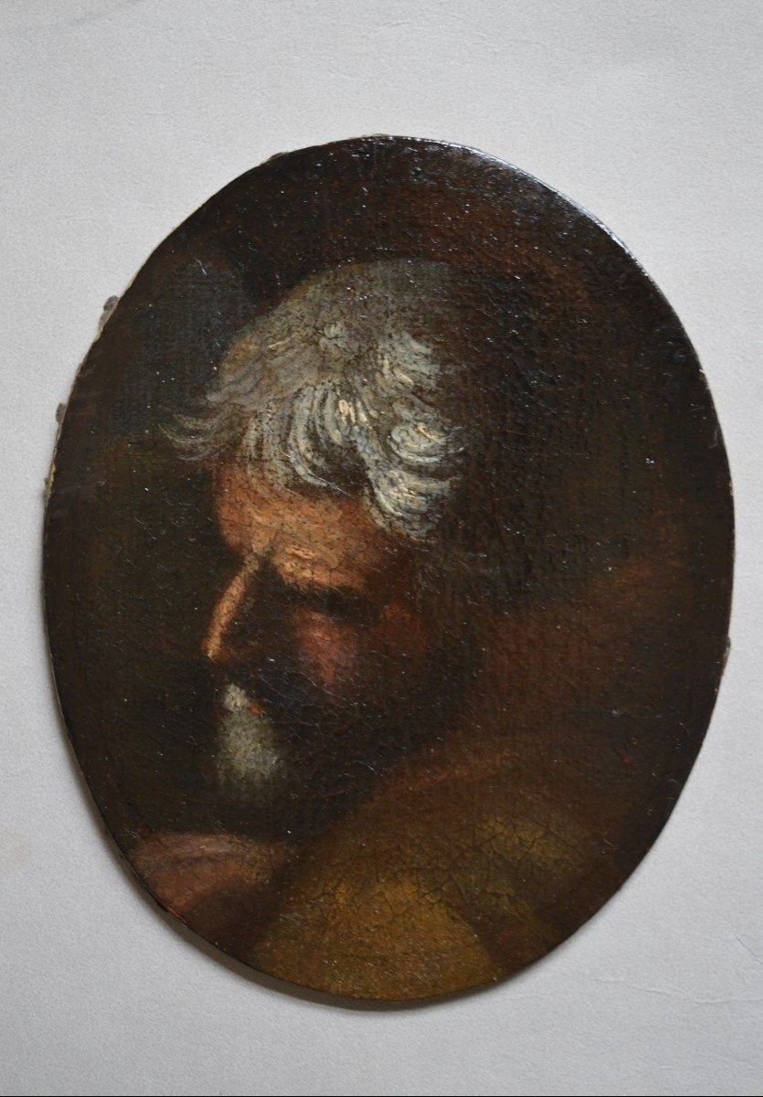 Italian School, 17th Century, Face Of A Bearded Man.