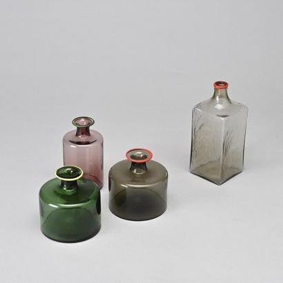 Four Fulvio Bianconi Bottles For Venini. Circa 1960.-photo-7