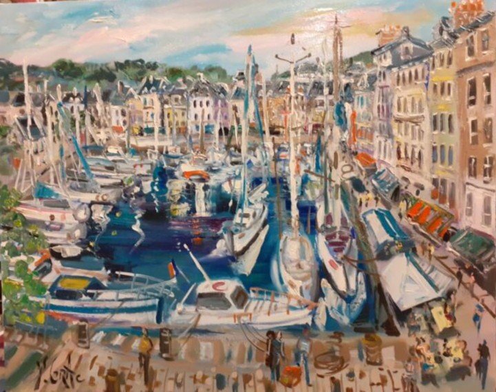 Tableau d'Yvon Grac, Le Port De Honfleur.