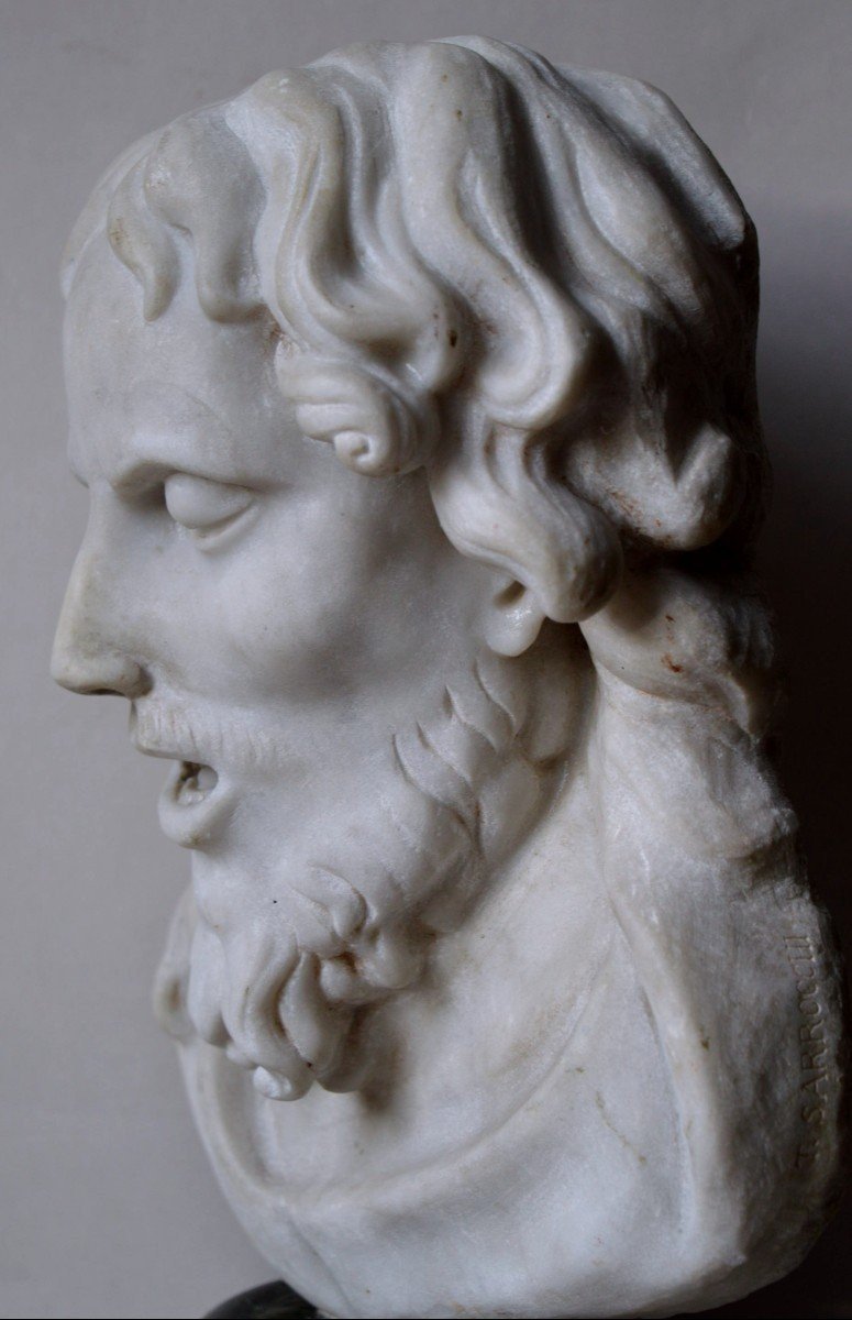 Marble Head Of Christ, Italy, 18th Century.-photo-2