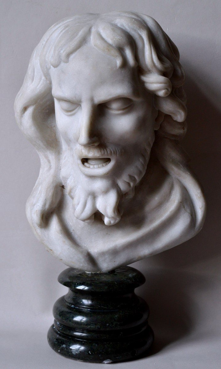 Marble Head Of Christ, Italy, 18th Century.