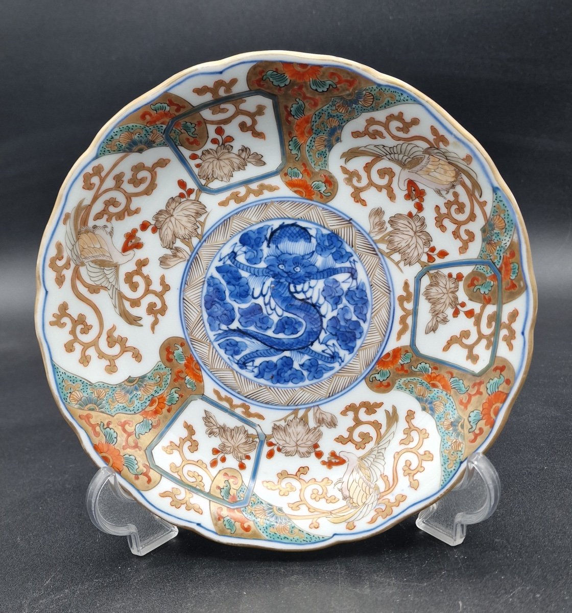 Japon - Paire De Compotiers En Porcelaine Imari, Marque Apocryphe Chenghua - Meiji-photo-2