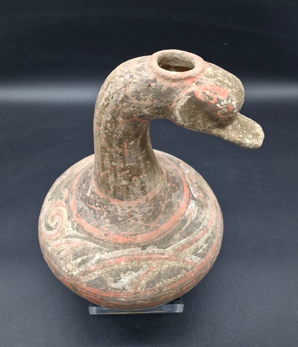 China - Goose Shaped Terracotta Jug - Han Dynasty-photo-3