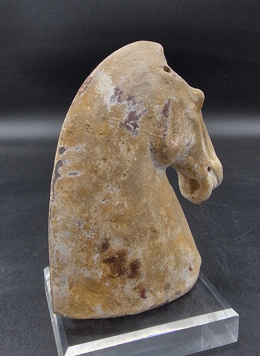 China - White Slip Horse Head - Han Dynasty-photo-4