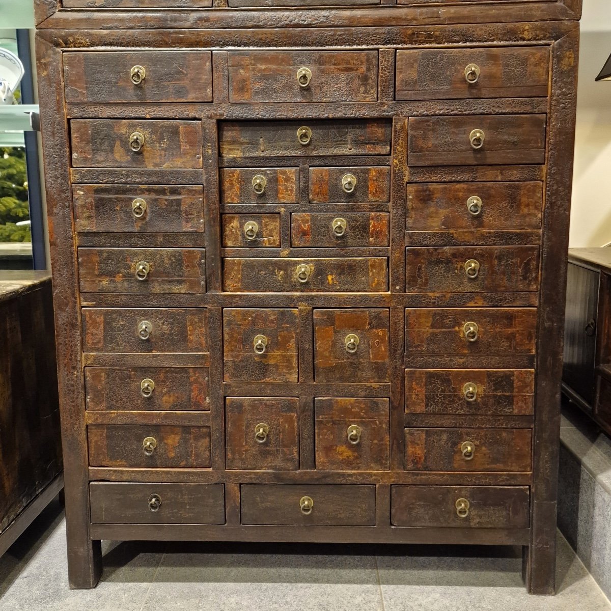 China - Rare Double-body Apothecary Cabinet - 19th Century.-photo-1