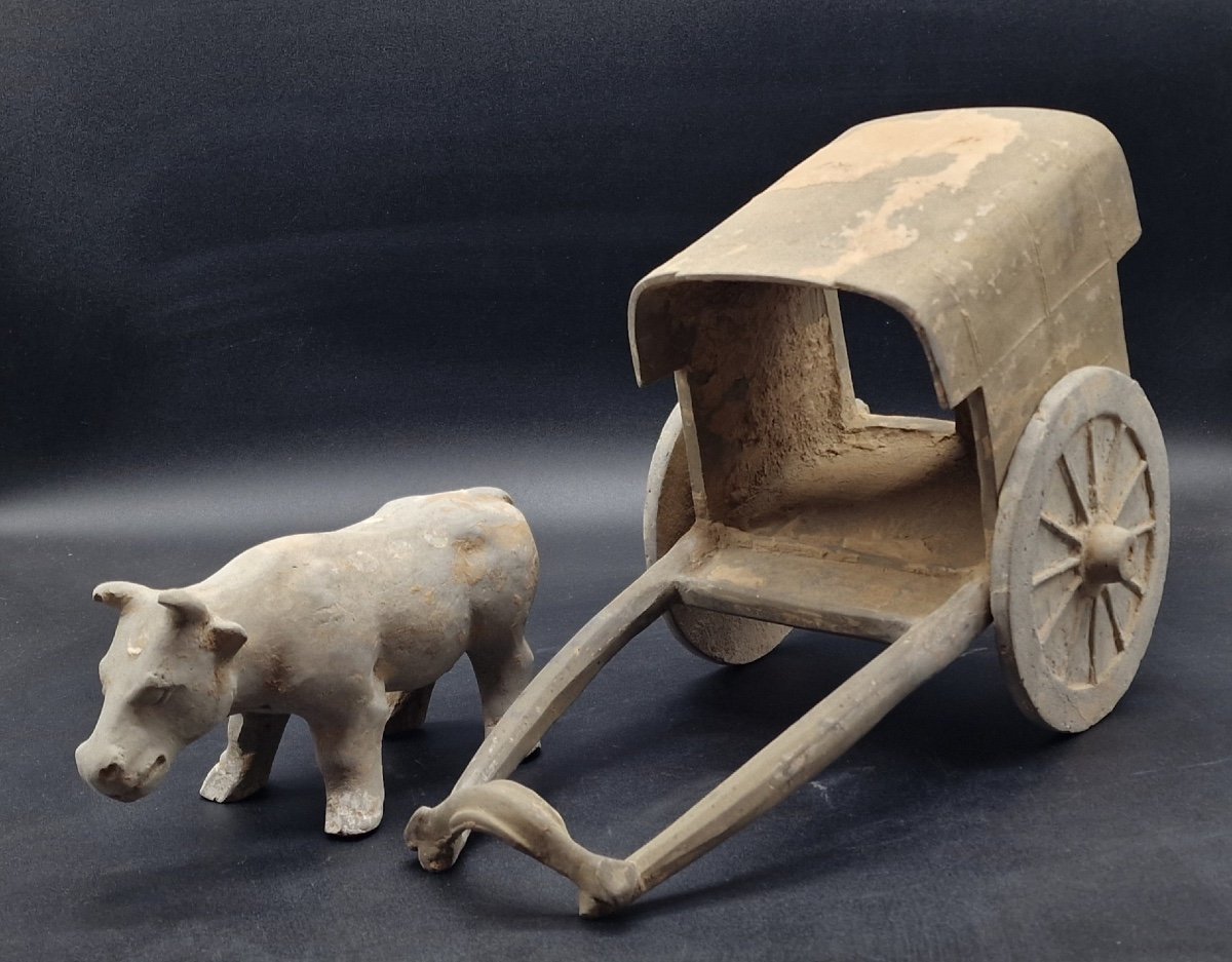 China - Cart And Ox - Han Dynasty - Tl-photo-3