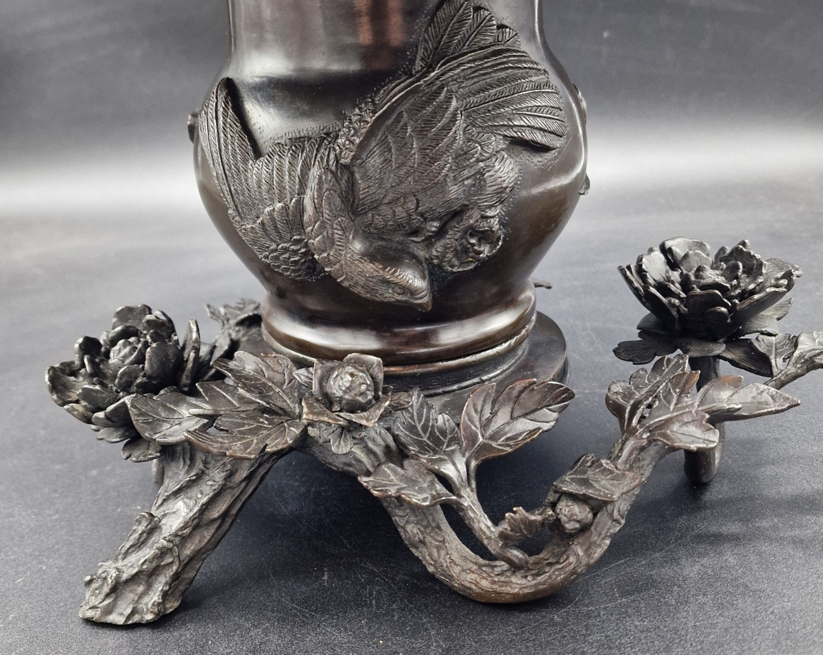 Japon – Vase Usubata En Bronze –tôshôsai - Ikebana – Meiji-photo-4