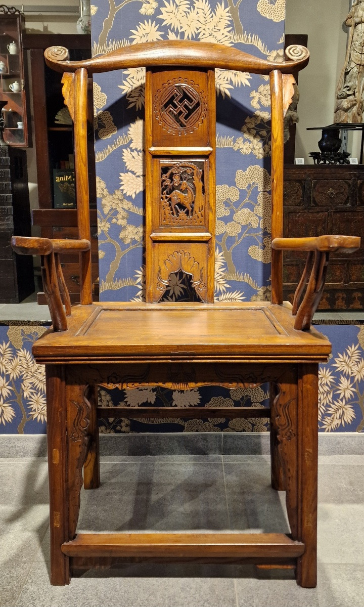 China - Pair Of Guan Mao Shi Dignitary Armchairs - 19th Century-photo-2