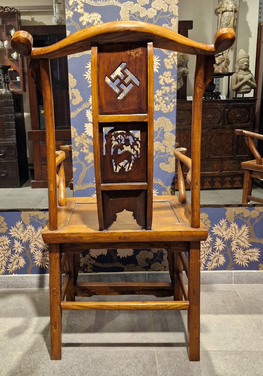 China - Pair Of Guan Mao Shi Dignitary Armchairs - 19th Century-photo-1