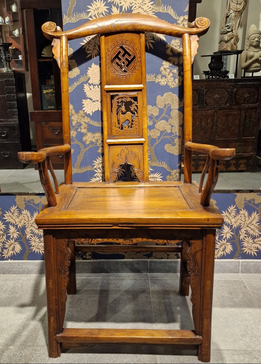 China - Pair Of Guan Mao Shi Dignitary Armchairs - 19th Century-photo-2