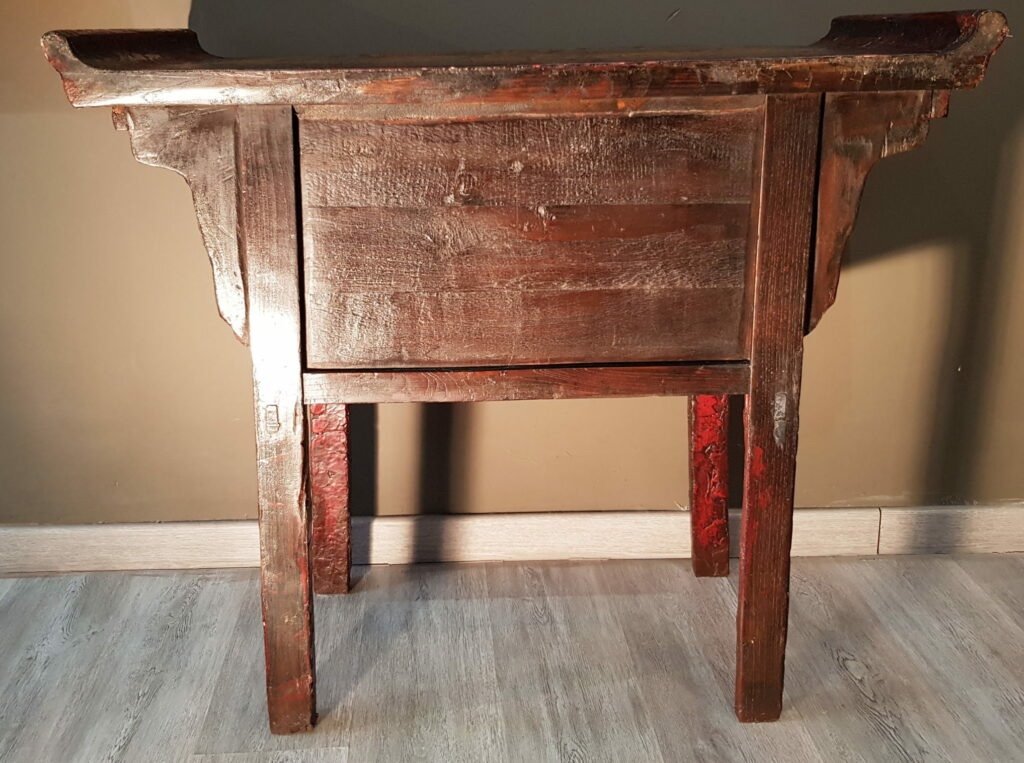 Small Altar Cabinet In Nanmu Wood (iron Wood) Polychrome Painted And Lacquered.-photo-2