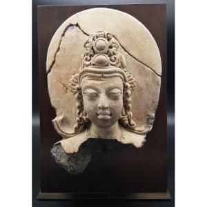 India / Bangladesh - Terracotta Head Of Surya - Gupta Period - 4 / 5th Century - Tl