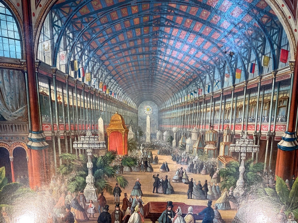 Painting By Federico Moja Ou Moia (1802-1885) « Universal Exhibition At The Crystal Palace 1861-photo-2