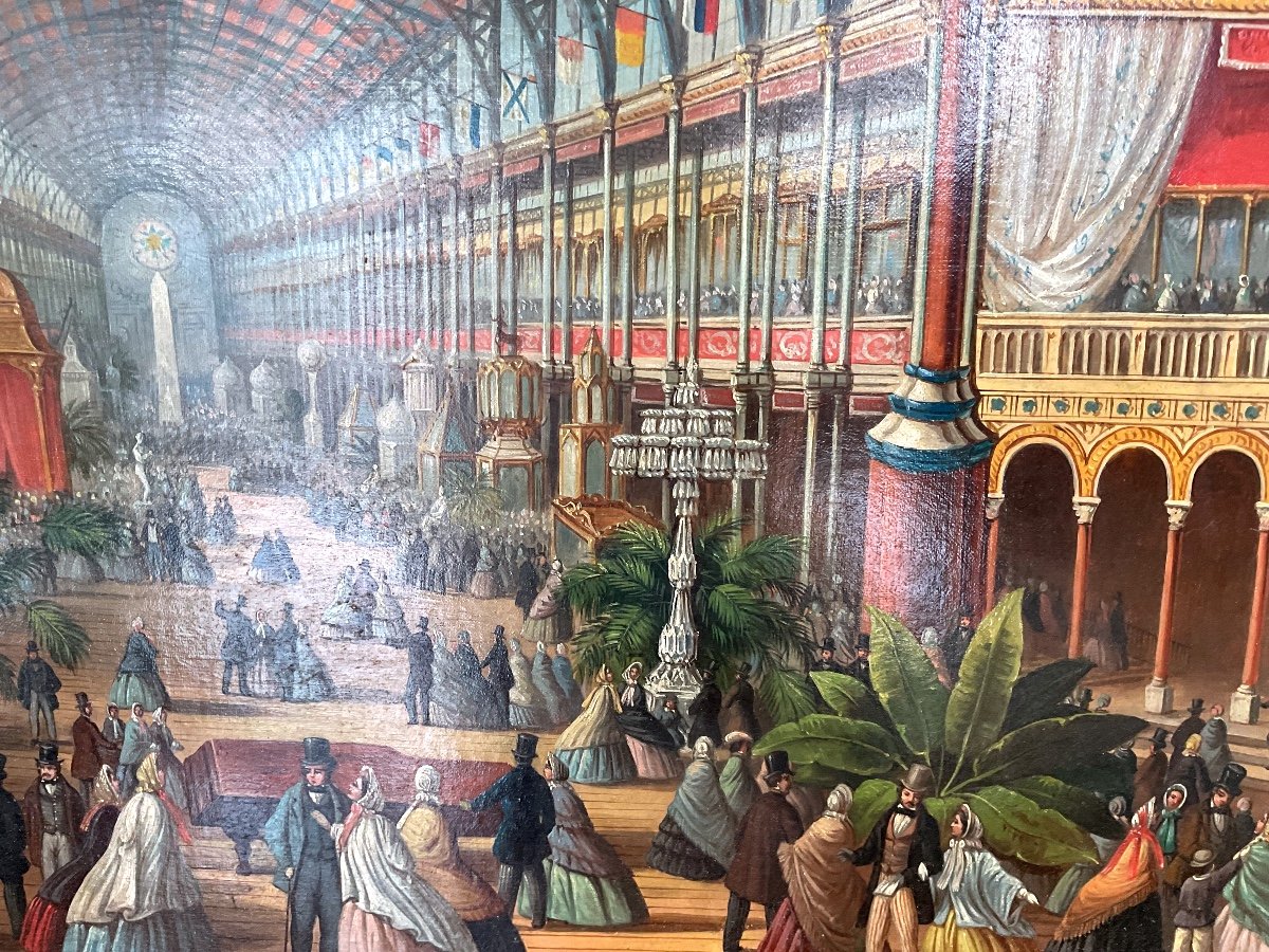 Painting By Federico Moja Ou Moia (1802-1885) « Universal Exhibition At The Crystal Palace 1861-photo-3