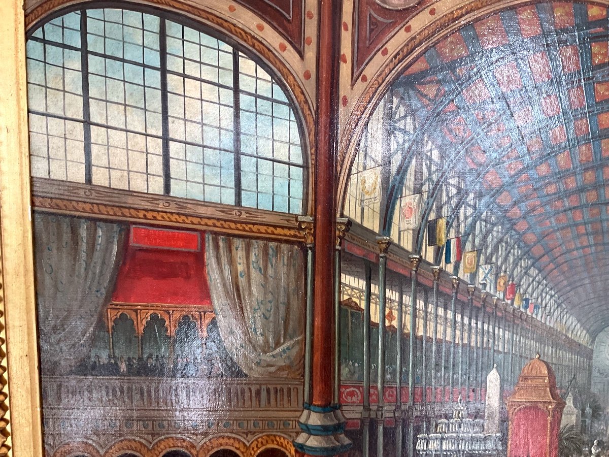 Painting By Federico Moja Ou Moia (1802-1885) « Universal Exhibition At The Crystal Palace 1861-photo-1