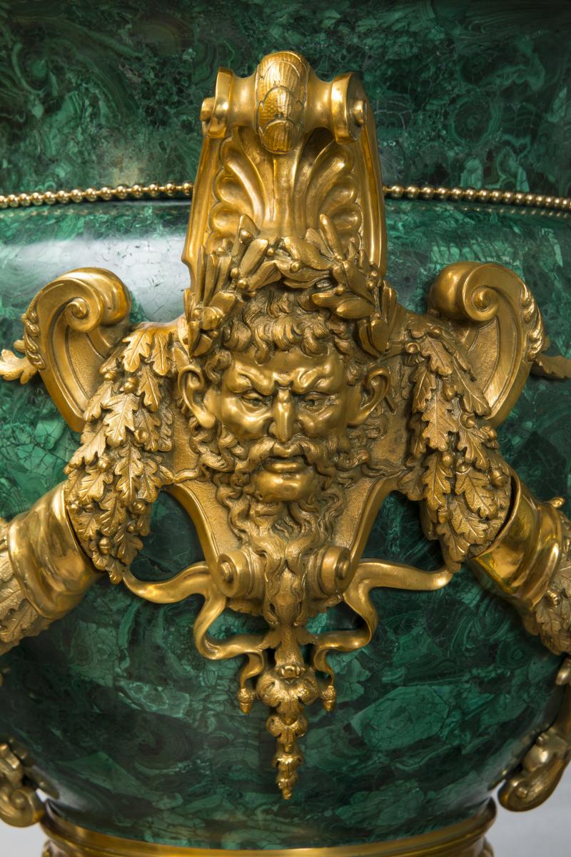 Paire de vases medicis en malachite - Style Louis XVI-photo-1