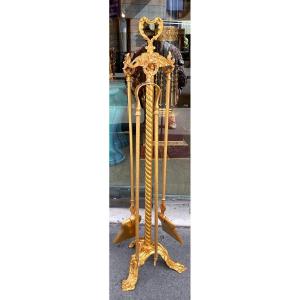 Fireplace Kit 19 Eme Century Louis XVI Style Gilt Bronze