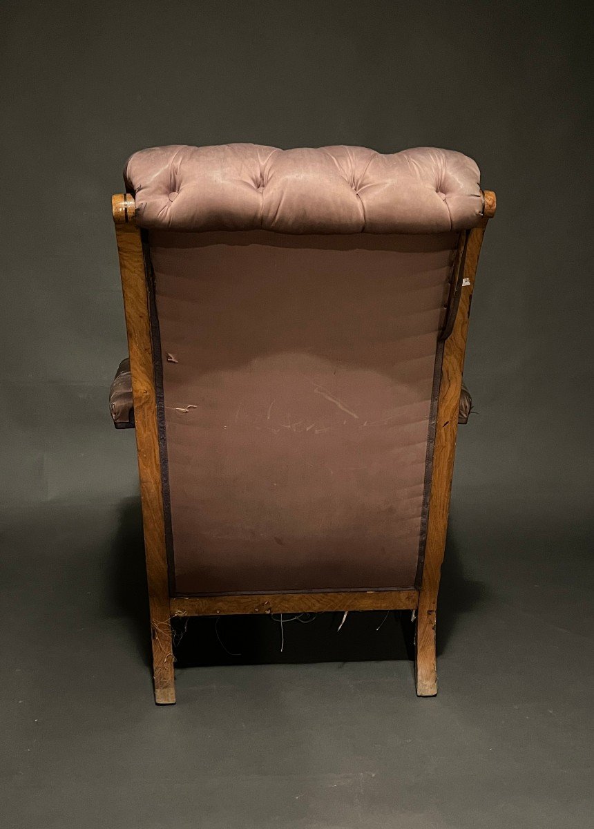 Fauteuil de repos d'époque Charles X en frêne.-photo-4