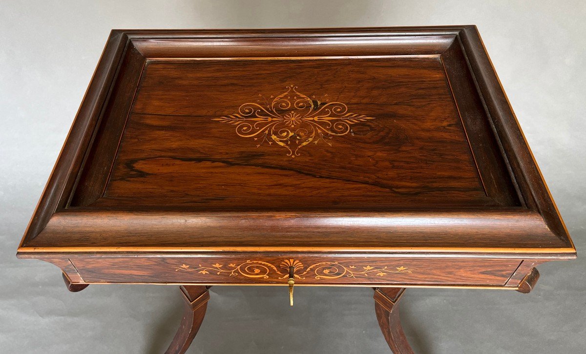 Small Charles X Period Living Room Table In Rosewood-photo-1