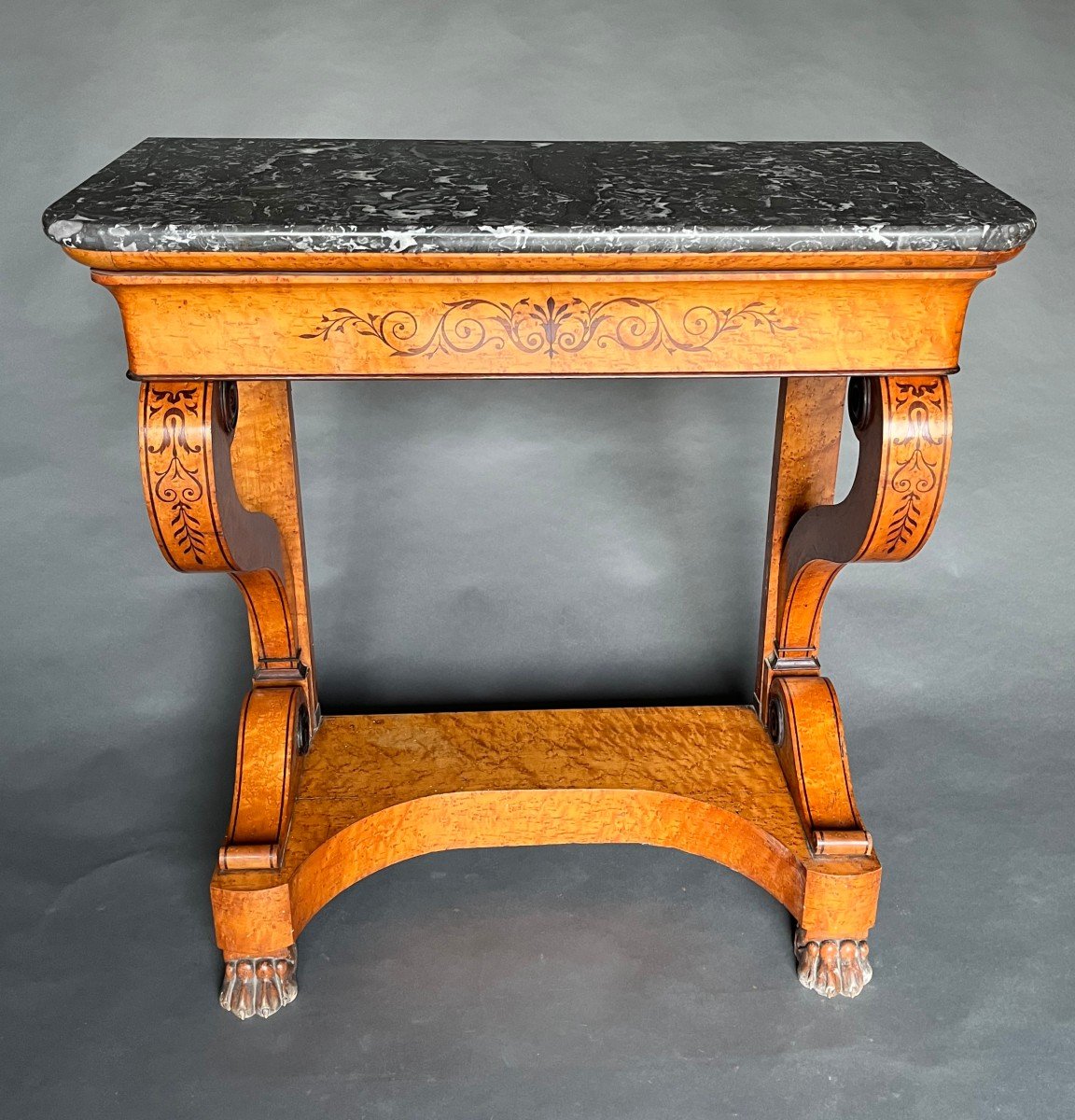 Charles X Period Console In Speckled Maple-photo-3