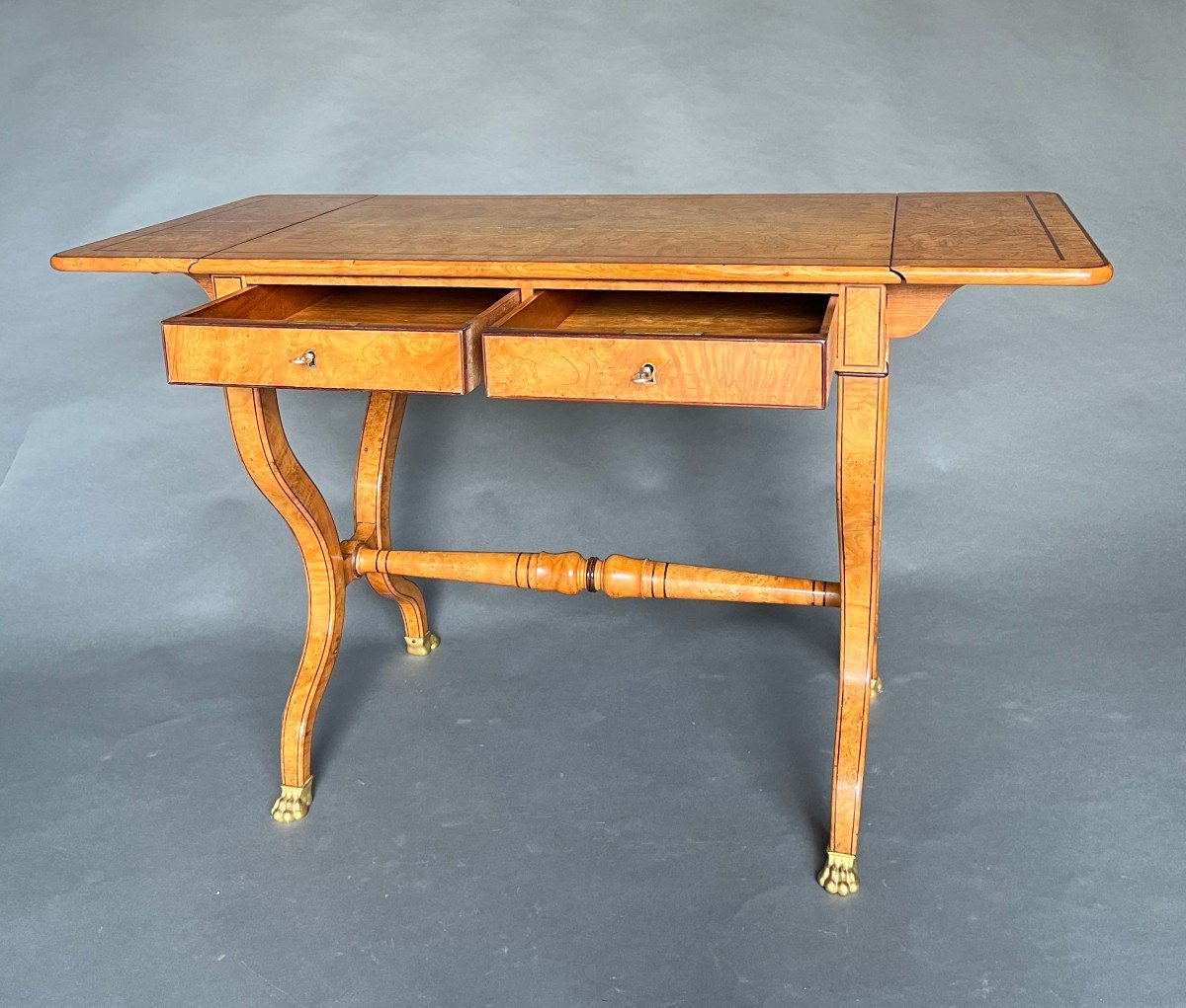 Table - Charles X Period Shuttered Desk By Lesage In Ash-photo-2