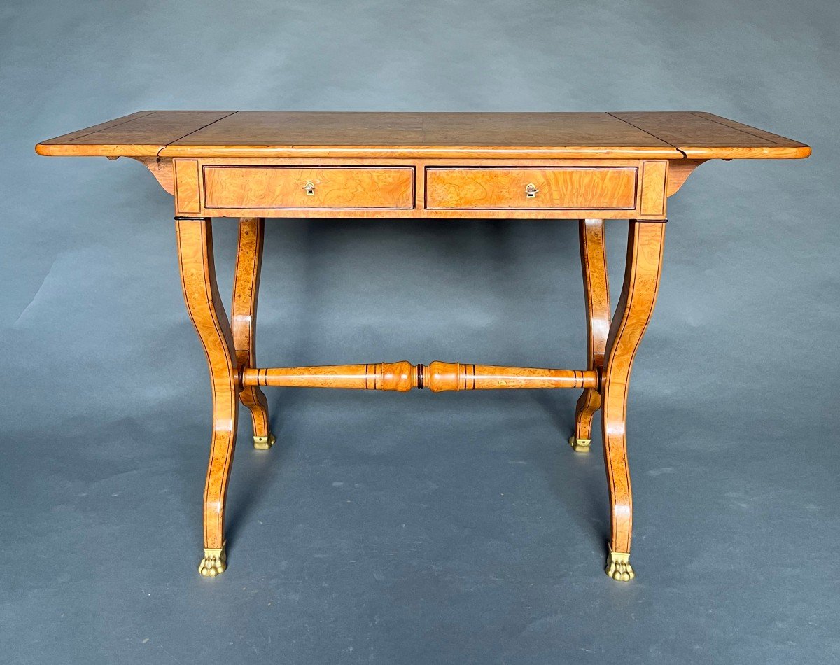 Table - Charles X Period Shuttered Desk By Lesage In Ash-photo-3