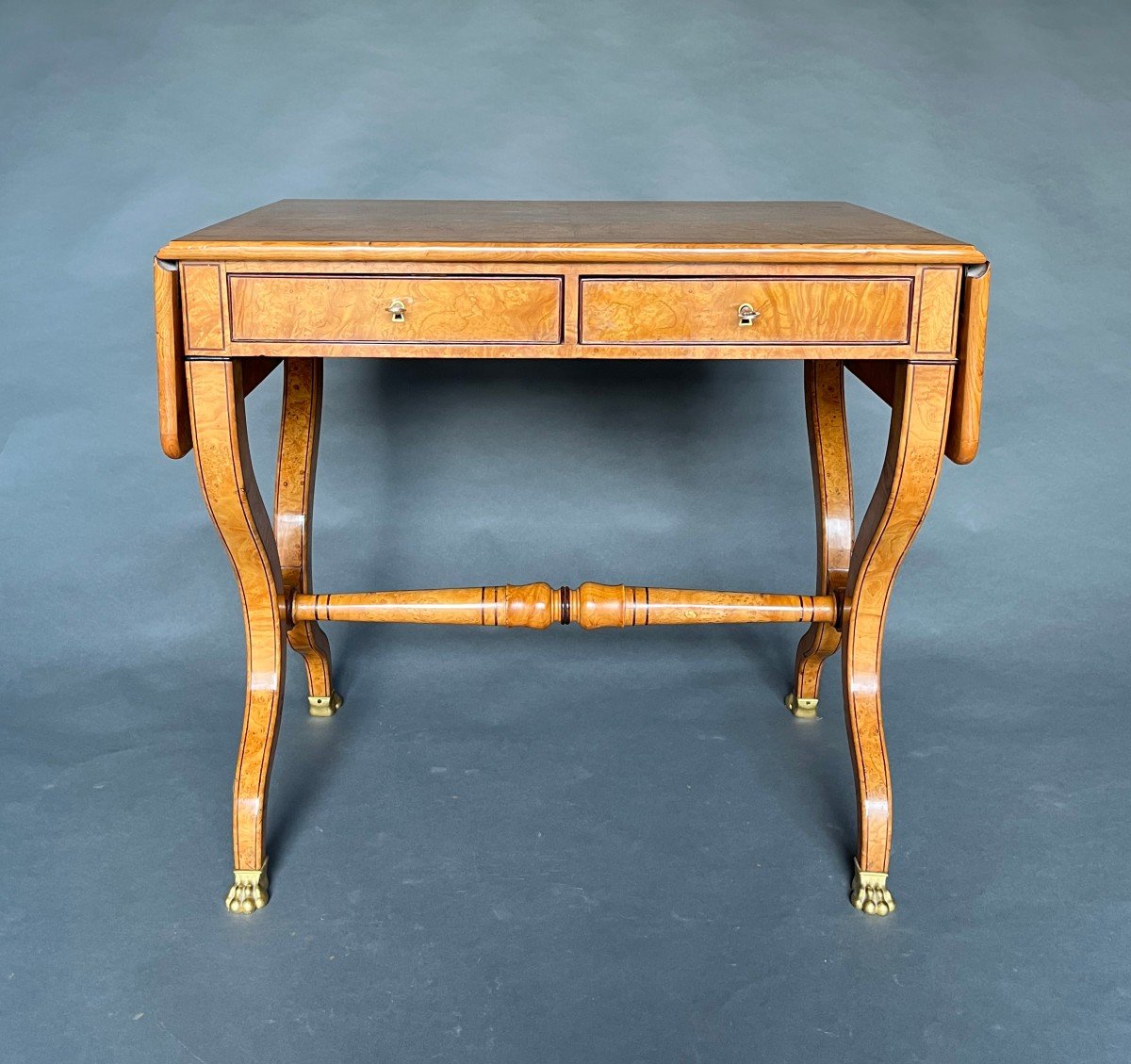 Table - Charles X Period Shuttered Desk By Lesage In Ash-photo-4