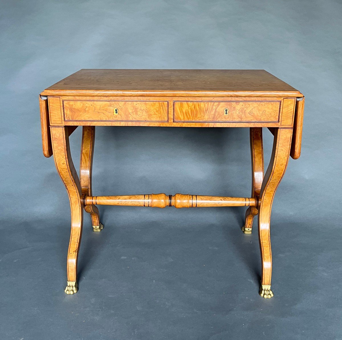 Table - Charles X Period Shuttered Desk By Lesage In Ash-photo-2