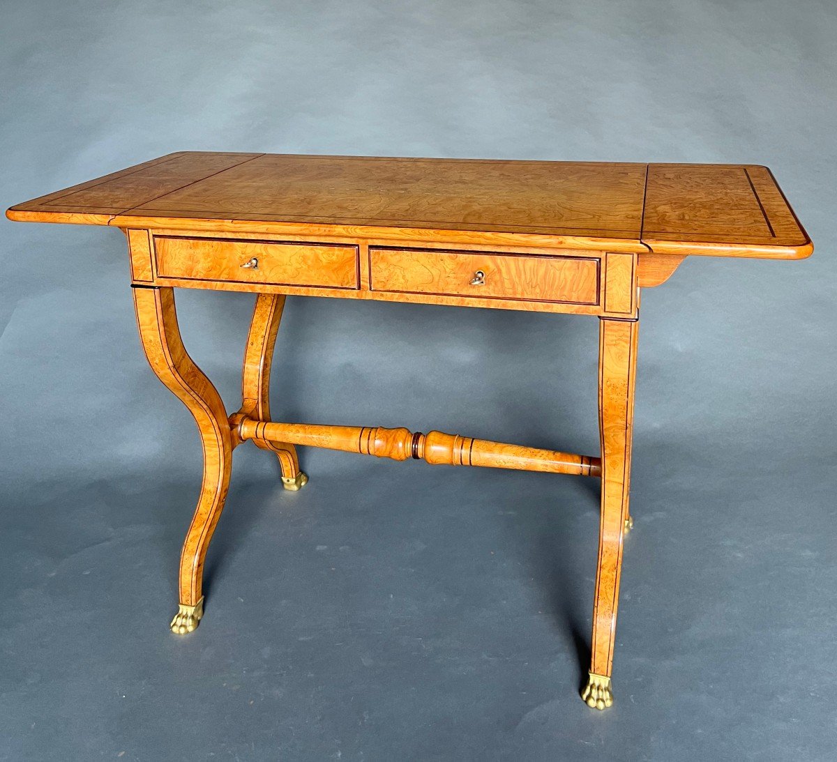 Table - Charles X Period Shuttered Desk By Lesage In Ash