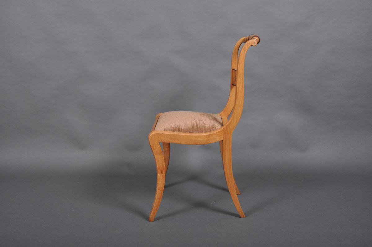 Suite Of Five Charles X Period Chairs By Jj Werner In Ash.-photo-4