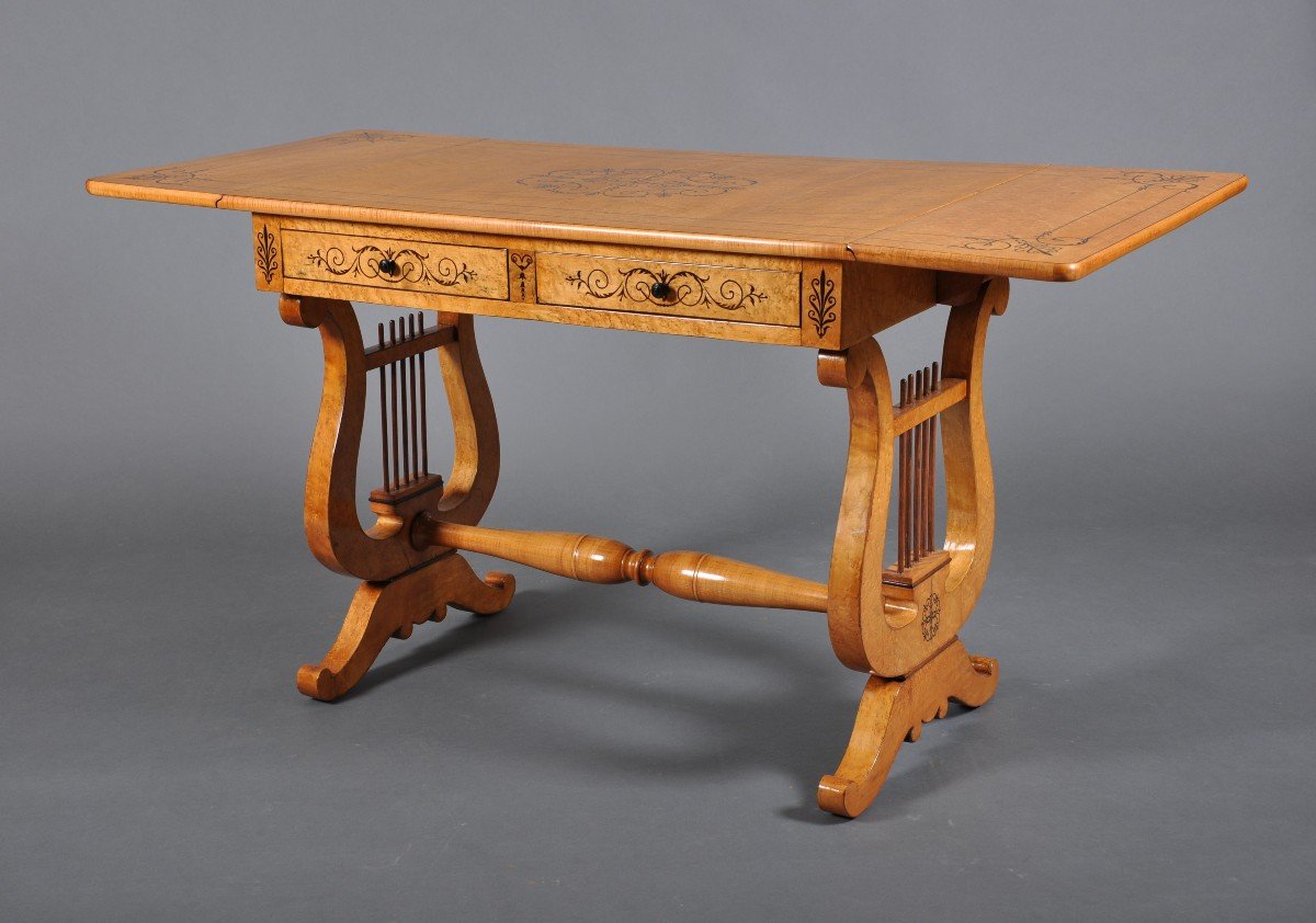 Table Desk With Flaps, Charles X Period In Maple-photo-2