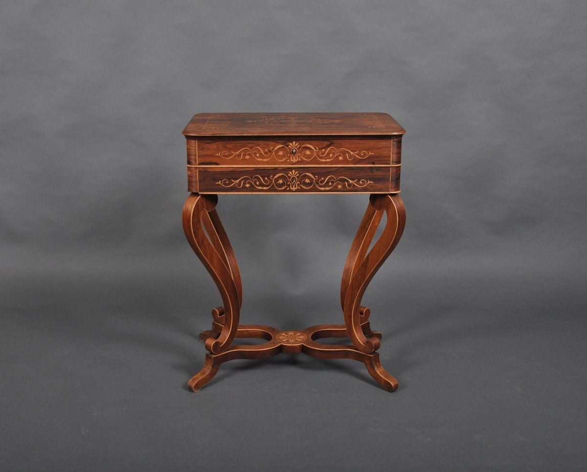 Charles X Period Work Table In Rosewood-photo-2