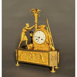 "atala" Clock In Gilded And Patinated Bronze From The Empire- Restoration - Charles X Period