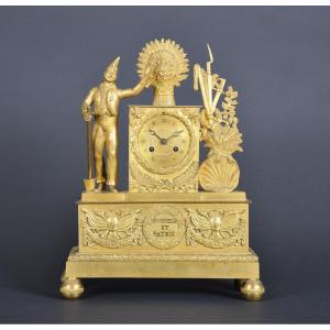 Empire Period Clock - Restoration In Gilded Bronze