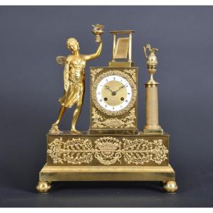 Empire Period Clock - Restoration In Gilded Bronze