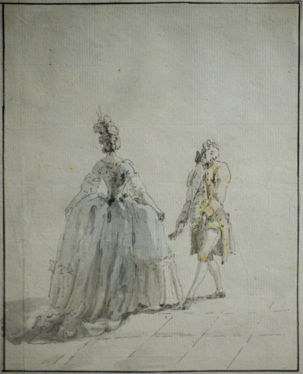 Jean-michel Moreau, Known As Moreau The Younger (circle Of) 1741-1814. "the Dance Step."-photo-2