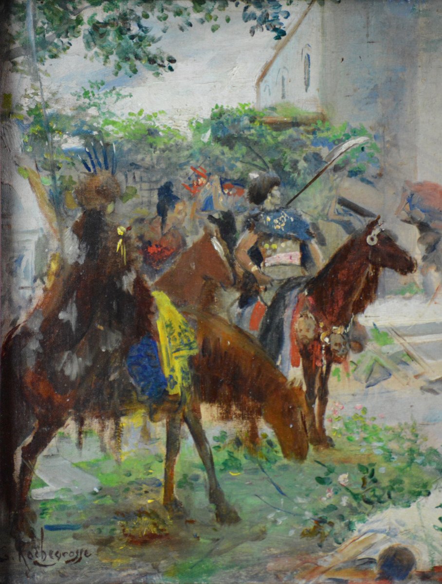 Georges Rochegrosse 1859-1938. "looting Of A Gallo-roman Villa By The Huns."-photo-4