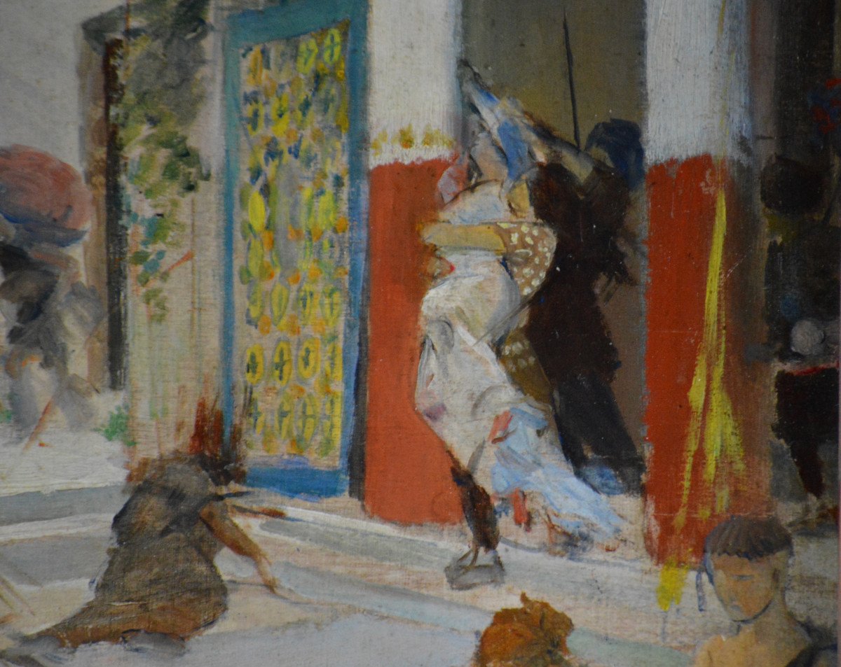 Georges Rochegrosse 1859-1938. "looting Of A Gallo-roman Villa By The Huns."-photo-2