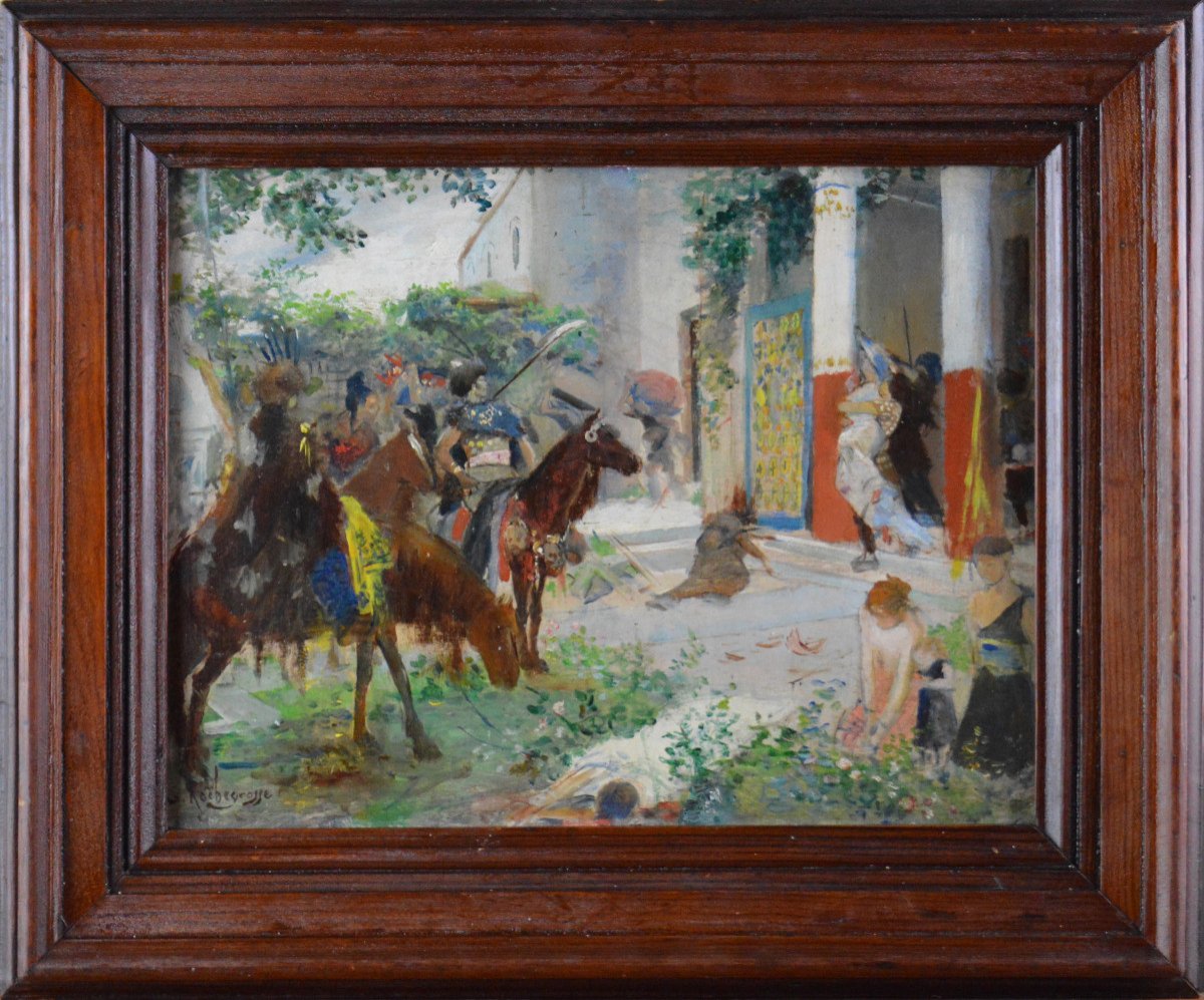 Georges Rochegrosse 1859-1938. "looting Of A Gallo-roman Villa By The Huns."