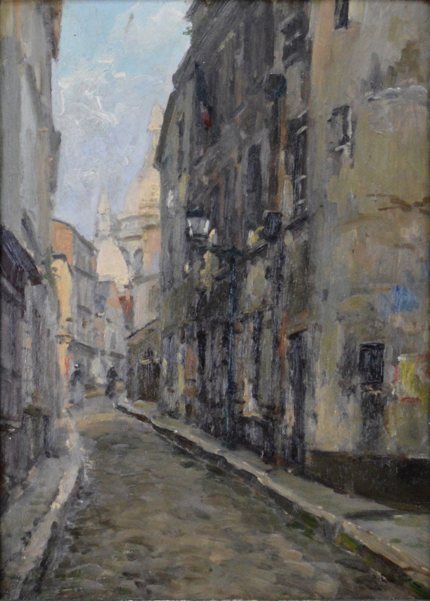 Pierre Jacques Pelletier 1869-1931. "Une rue à Montmartre."-photo-2