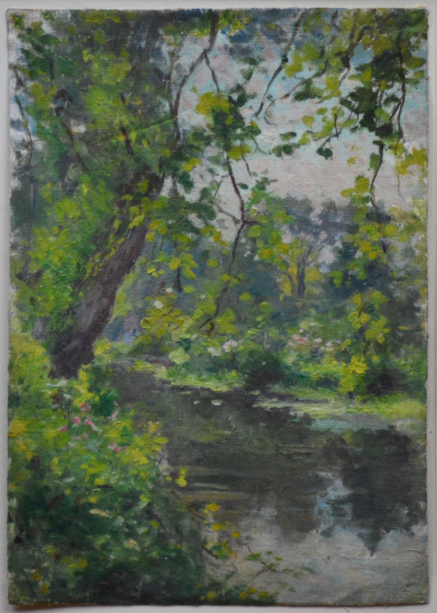 Jules-Cyrille Cavé 1859-1940.  "Bord de rivière."