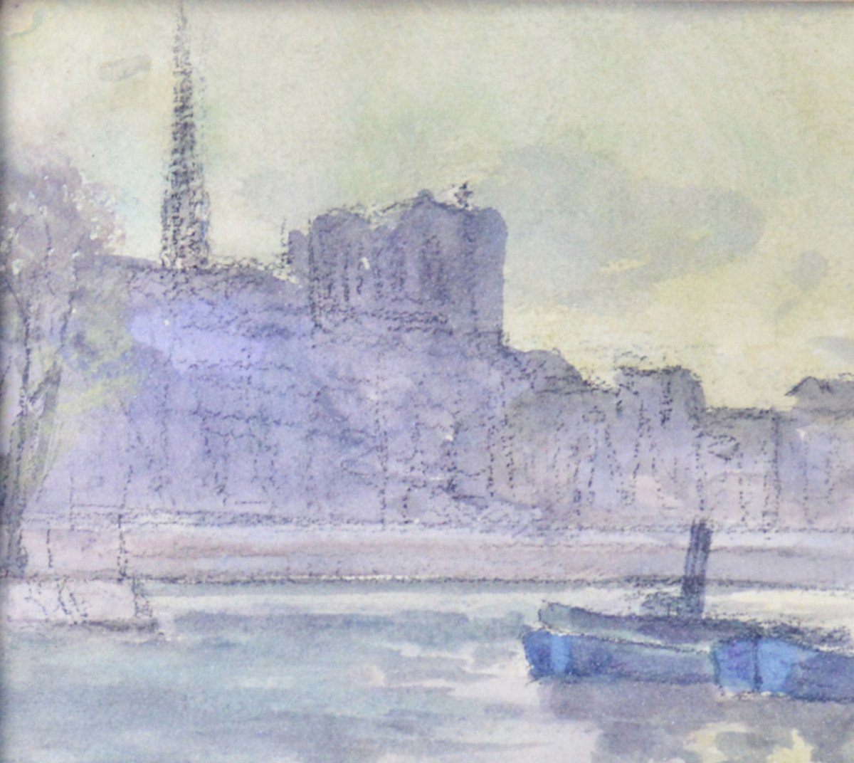 Gilbert Bellan 1865-1935. " Quai de seine à Paris."-photo-1