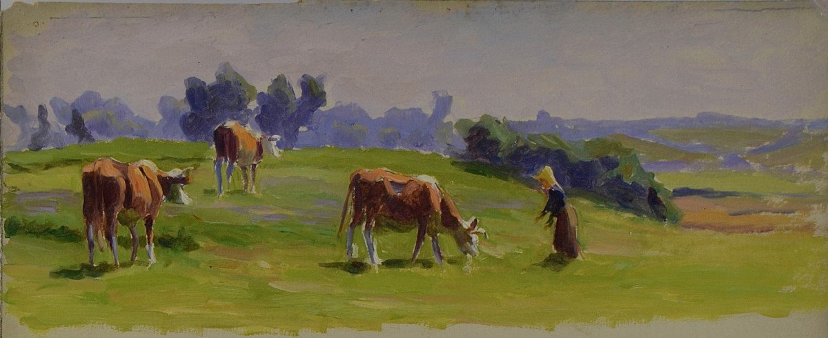 Charles Wislin 1852-1932. "cows."-photo-1