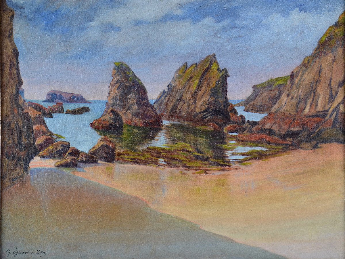 Charles-André Igounet de Villers 1881-1944. "La côte à Belle-Île."-photo-3