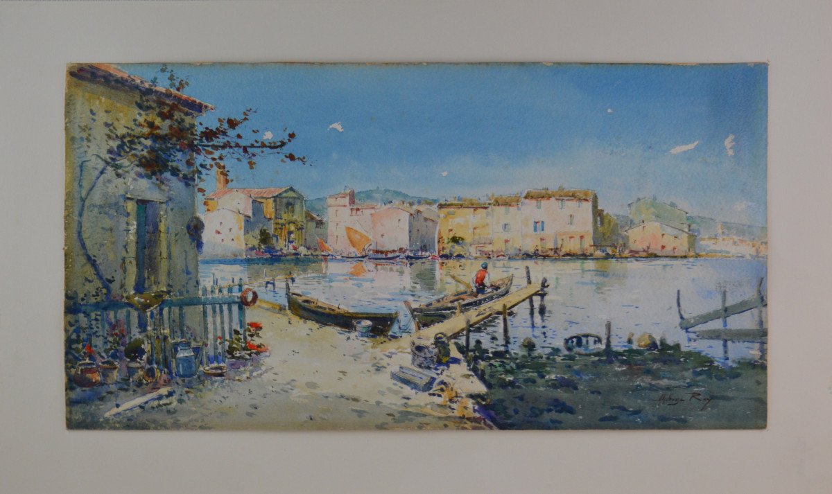 Alphonse Rey 1865-1938. "Vue de Martigues."-photo-2