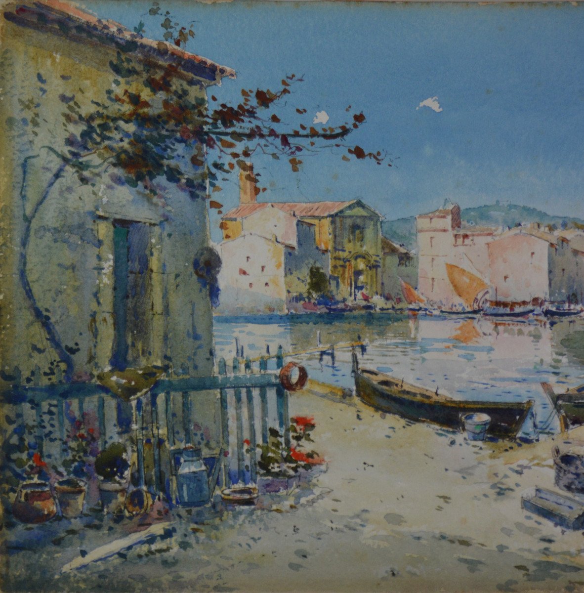 Alphonse Rey 1865-1938. "Vue de Martigues."-photo-4