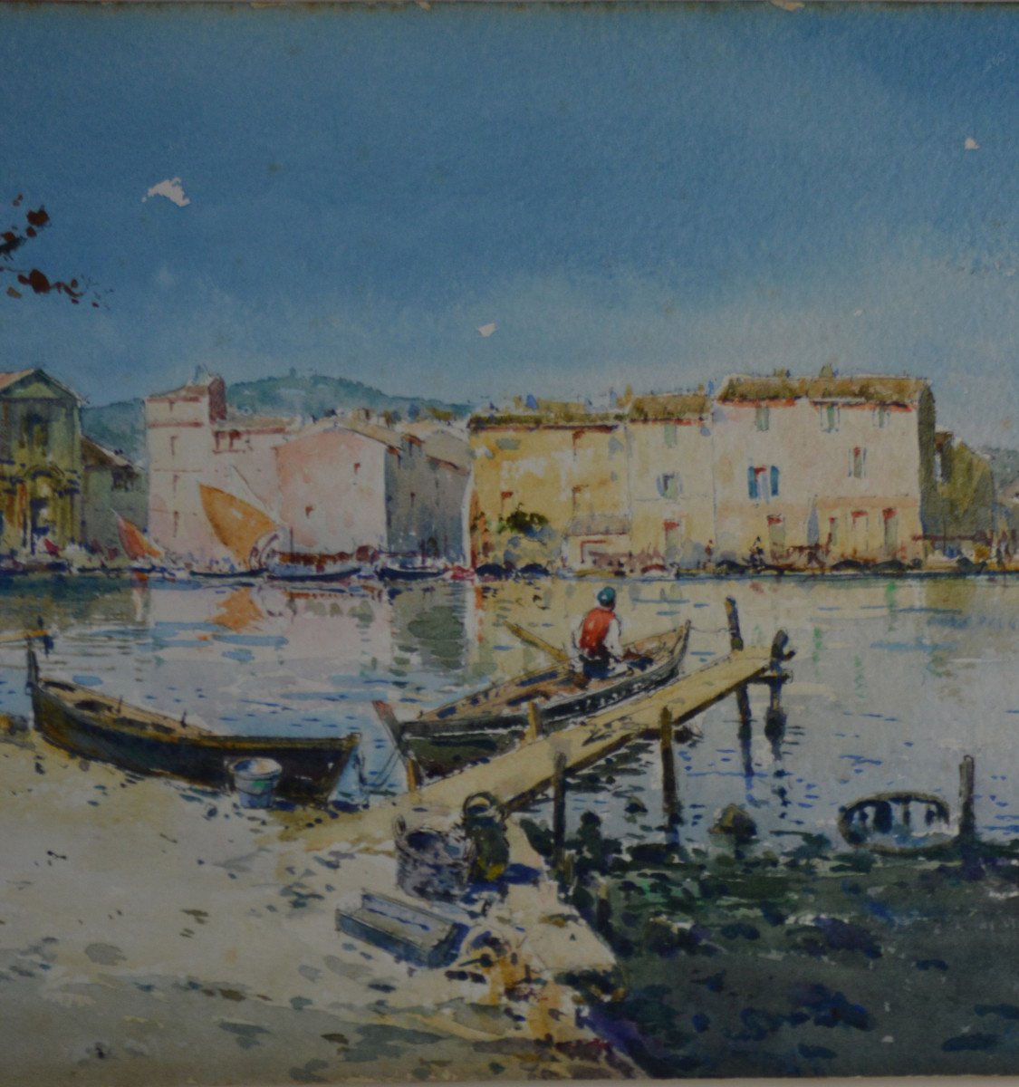 Alphonse Rey 1865-1938. "Vue de Martigues."-photo-1