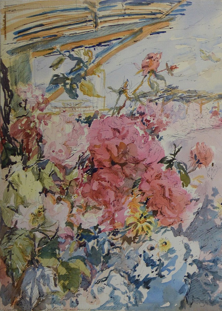 éliane Diverly 1914-2012. "the Rose Garden Of Port Canto Cannes. Perfume Of May."-photo-4